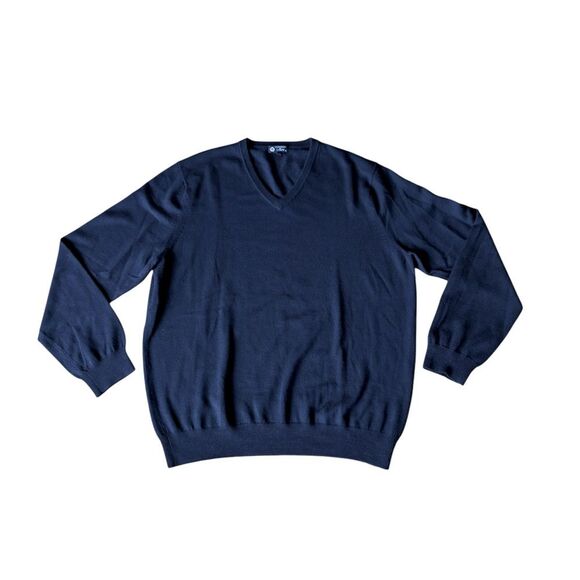 J Crew Merino Wool Sweater Black V Neck Lightweight Soft Men Size XL - Picture 1 of 6